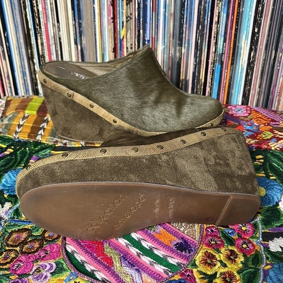 Antelope Collection Calf Hair Mules in Brownish Green Size 36 - Picture 8 of 10